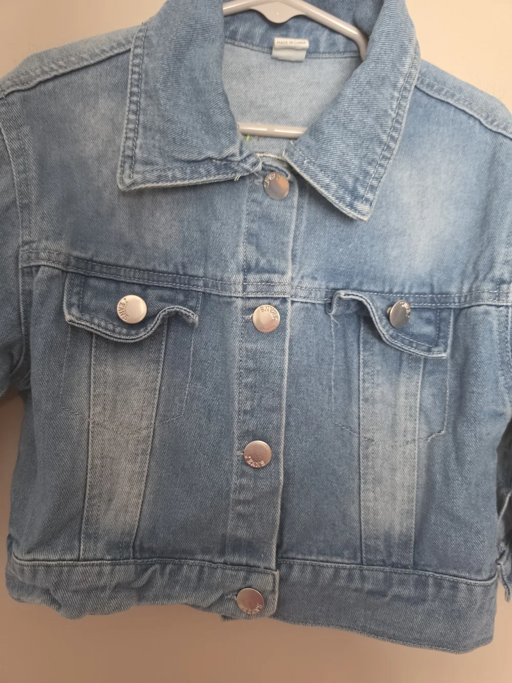 SHEIN Toddler Girls Embroidered Flower Denim Jacket Size 90 (1-2 Yrs) Jean Coat